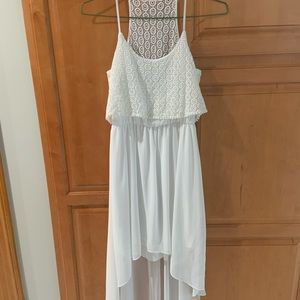 Bisou Bisou white high low dress